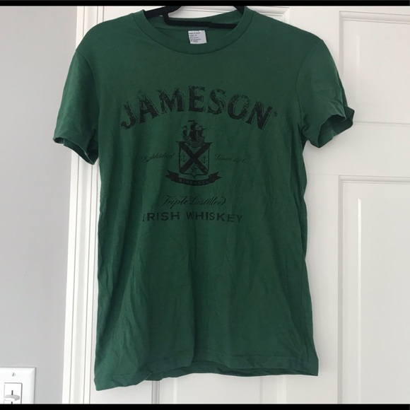Tops - Jameson Irish Whisky logo ladies green t shirt.